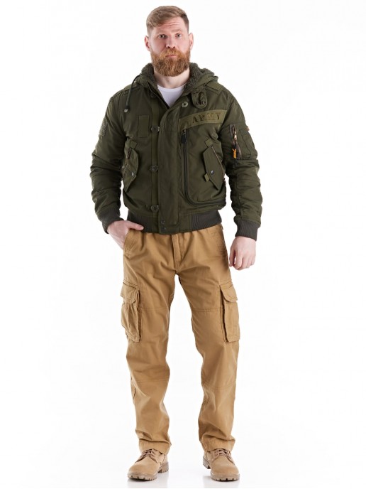 Куртка-пилот 7.26 (076) Army капюшон-мех олива