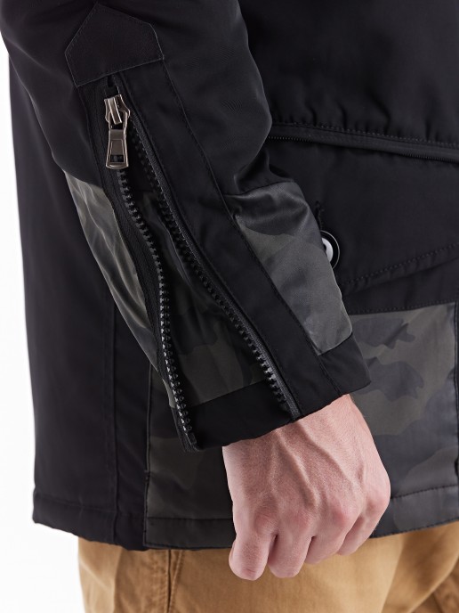 Куртка 7.26 (088) утепленная синтепон капюшон/мех черная
